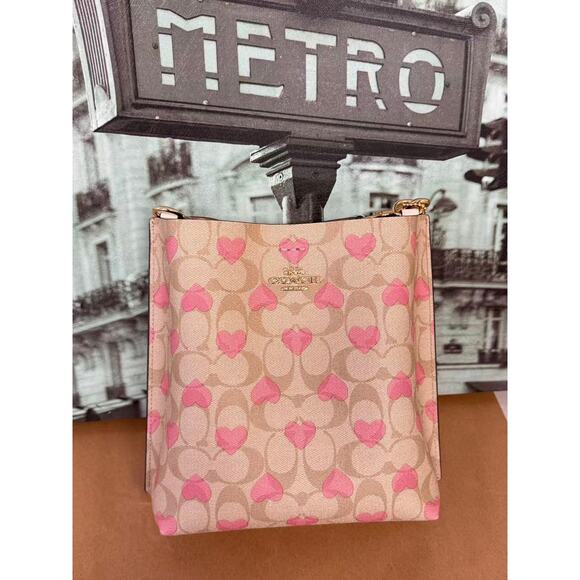 Coach CP056 Mollie Bucket Bag 22 In Signature Canvas IN Khaki Multi - Picture 2 of 10